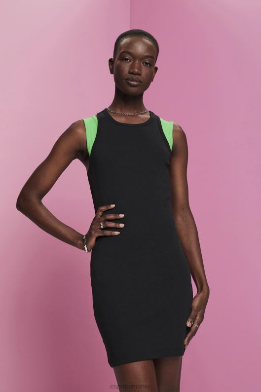 Esprit rochie din jerse cu nervuri femei negru 2T6N8285 rochii