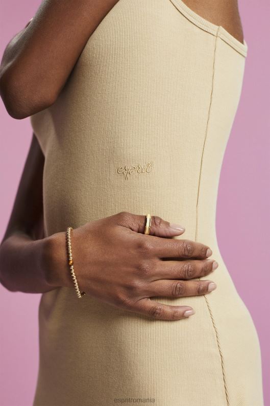 Esprit rochie din jerse cu nervuri femei nisip 2T6N8286 rochii