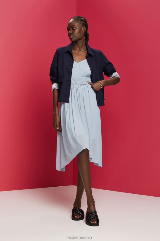 Esprit rochie din plasă cu talie elastică femei lavandă albastru deschis 2T6N866 rochii