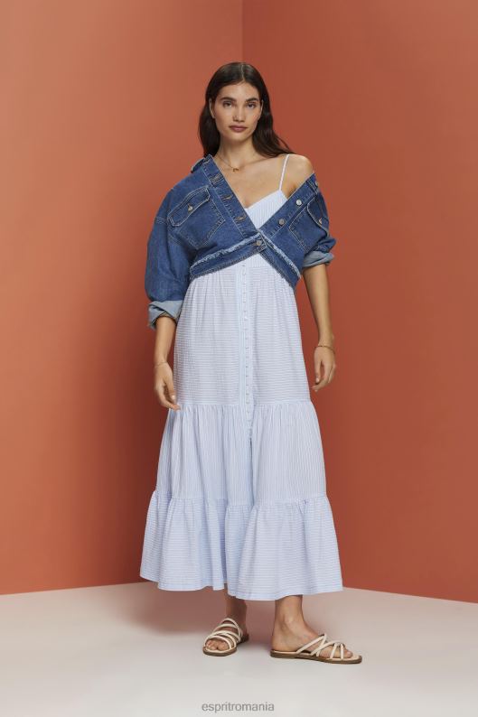 Esprit rochie maxi cu bretele femei albastru deschis 2T6N8233 rochii