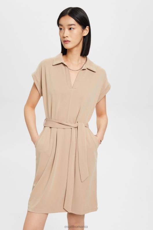 Esprit rochie midi cu decolteu în V femei taupe 2T6N874 rochii