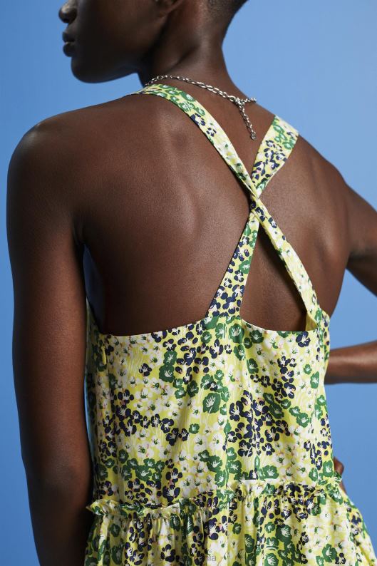 Esprit rochie midi cu imprimeu femei galben 2T6N8237 rochii