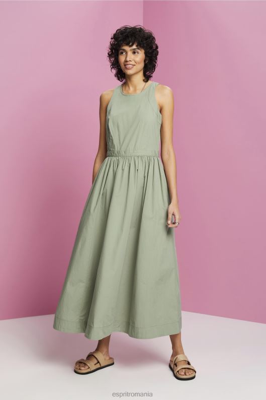 Esprit rochie midi din bumbac femei kaki pal 2T6N8184 rochii