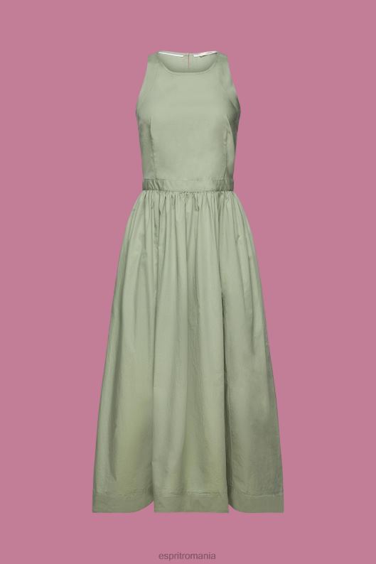 Esprit rochie midi din bumbac femei kaki pal 2T6N8184 rochii