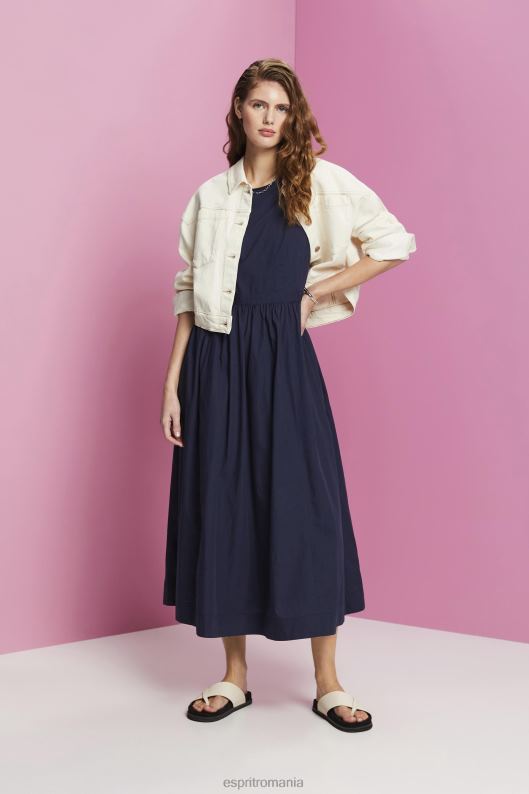 Esprit rochie midi din bumbac femei marina 2T6N8185 rochii