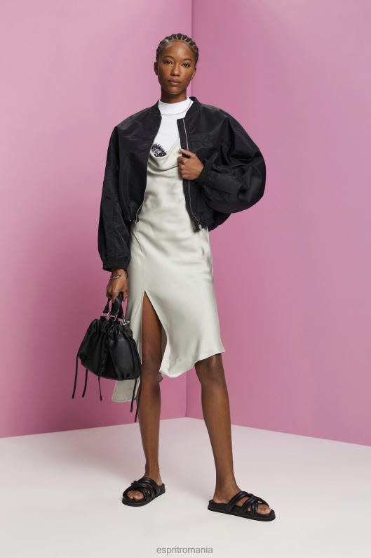 Esprit rochie midi din dantela, lenzing ecovero femei gri deschis 2T6N8216 rochii