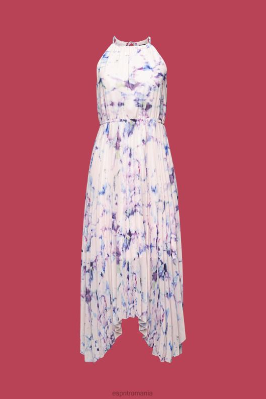Esprit rochie midi din sifon plisat femei alb 2T6N894 rochii