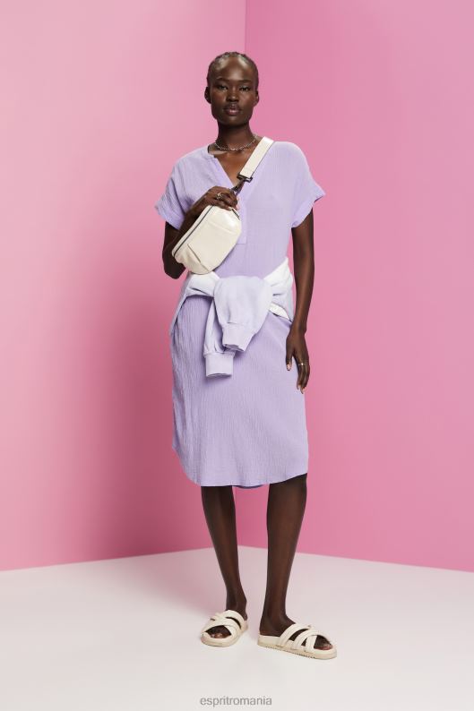 Esprit rochie midi sifonata cu centura femei alb 2T6N854 rochii