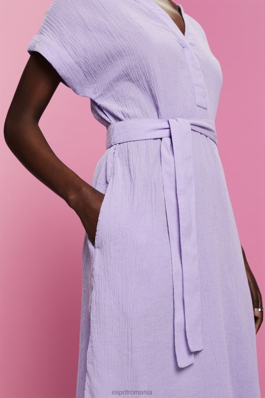 Esprit rochie midi sifonata cu centura femei alb 2T6N854 rochii