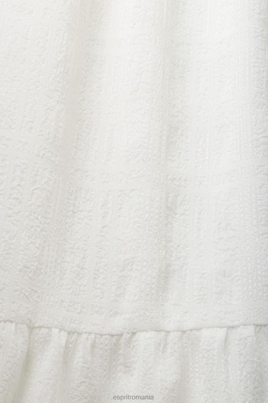 Esprit rochie midi ușoară cu mâneci balon femei aproape alb 2T6N8294 rochii