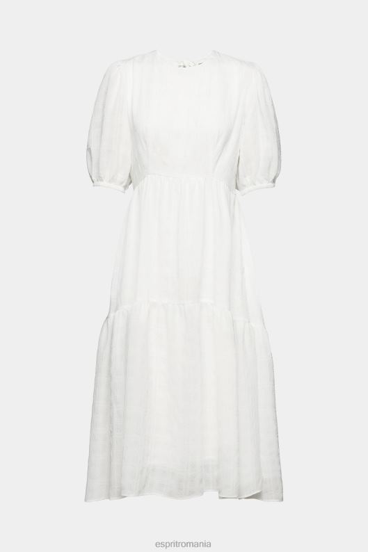 Esprit rochie midi ușoară cu mâneci balon femei aproape alb 2T6N8294 rochii