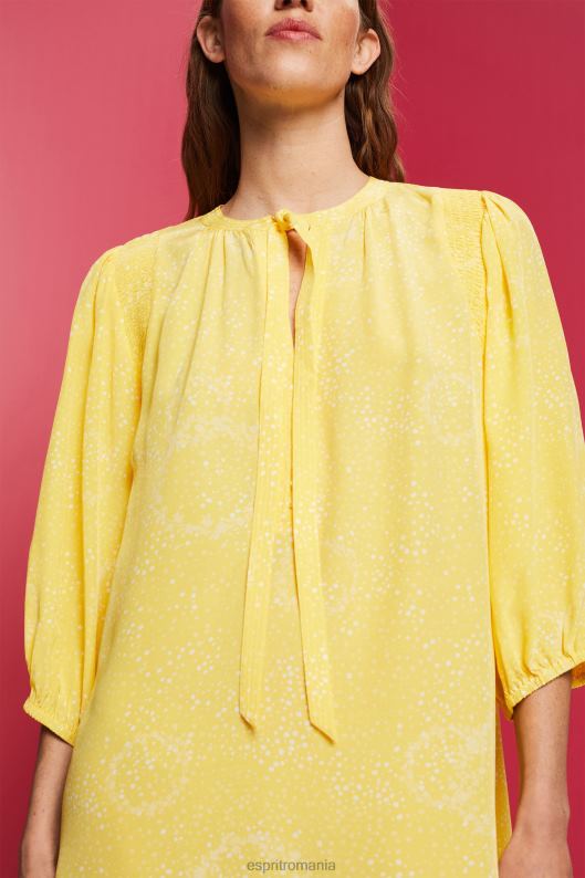 Esprit rochie mini cu model cu papion femei lumină galbenă 2T6N8128 rochii