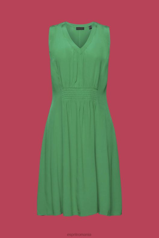 Esprit rochie mini cu talie smocked femei verde 2T6N8227 rochii