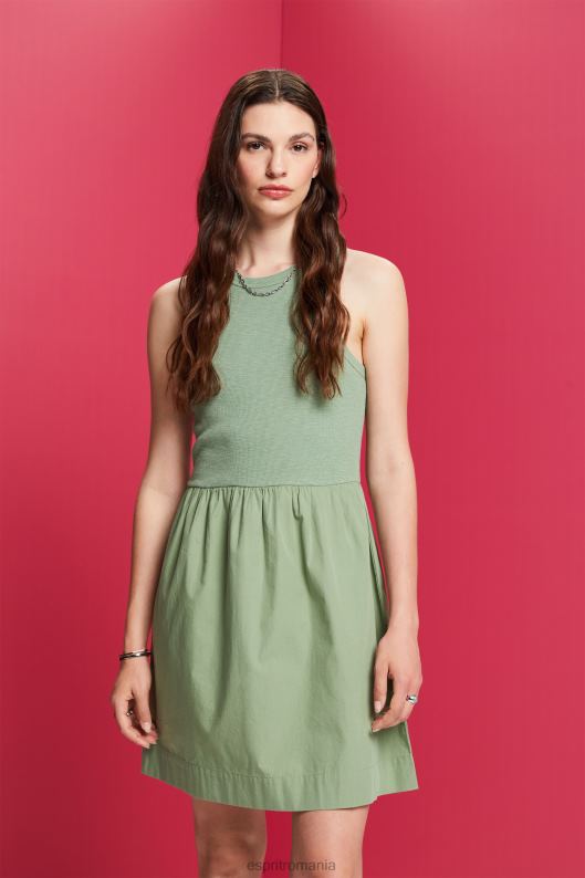 Esprit rochie mini din amestec de țesături femei kaki pal 2T6N870 rochii