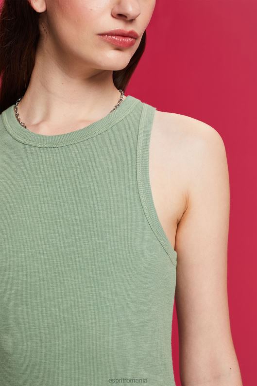 Esprit rochie mini din amestec de țesături femei kaki pal 2T6N870 rochii