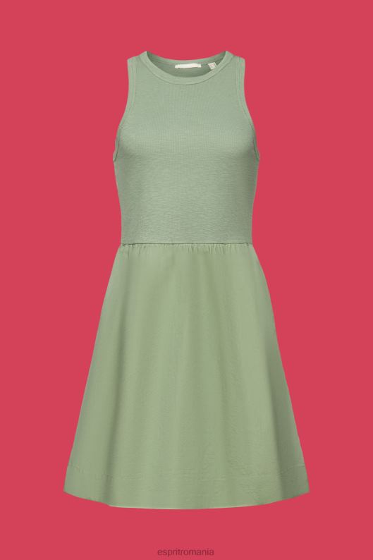 Esprit rochie mini din amestec de țesături femei kaki pal 2T6N870 rochii