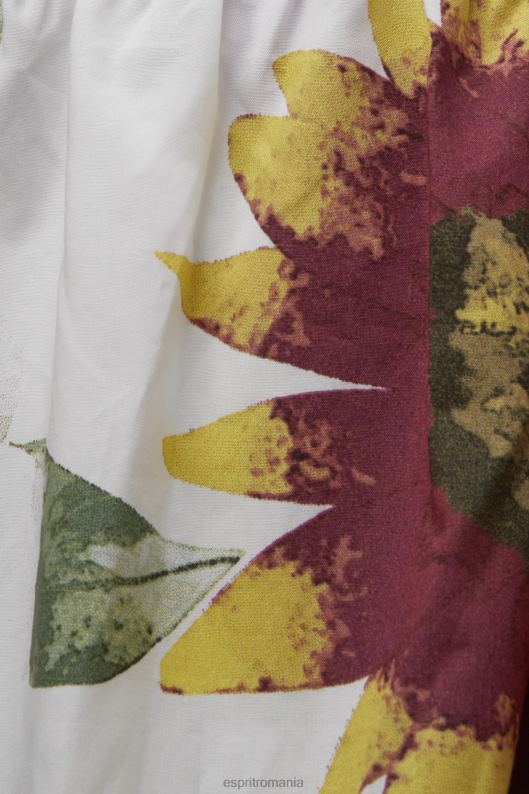 Esprit rochie mini din popelin cu umăr dezbrăcat cu model femei alb 2T6N8178 rochii