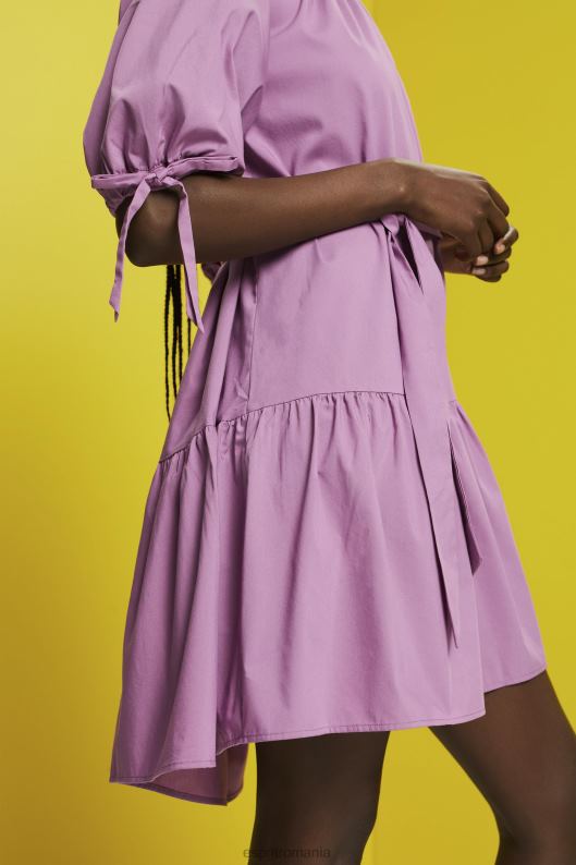 Esprit rochie mini din popelin cu umeri femei violet 2T6N8180 rochii