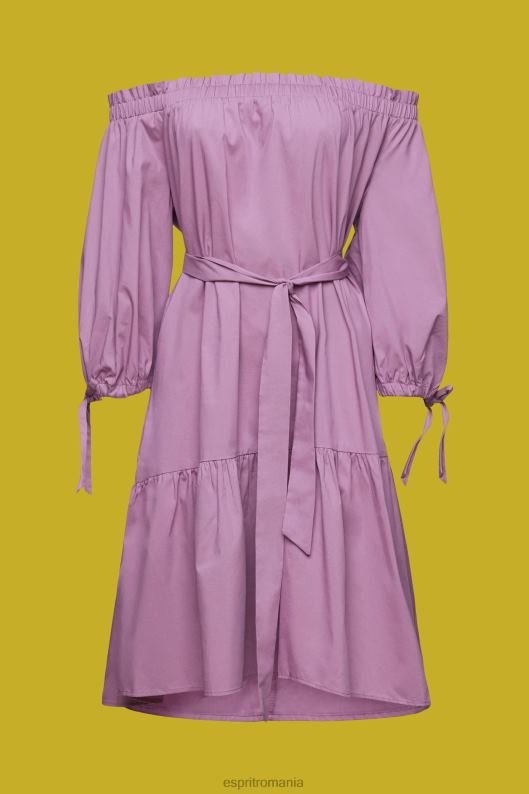 Esprit rochie mini din popelin cu umeri femei violet 2T6N8180 rochii