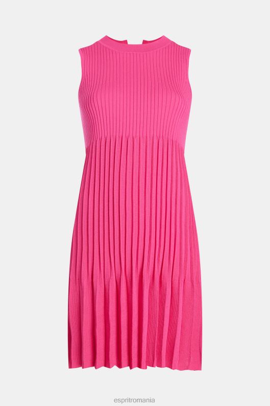 Esprit rochie pliată și evazată femei fucsia roz 2T6N8385 rochii