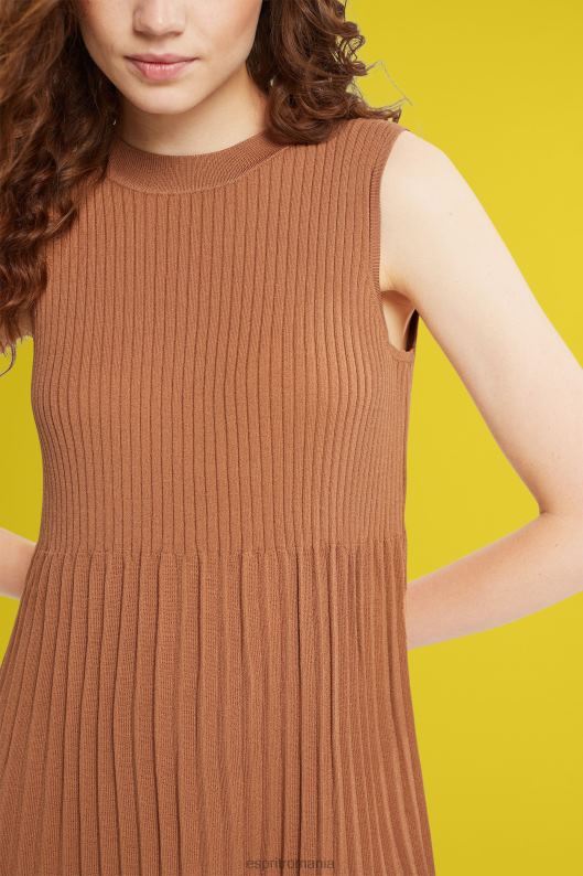 Esprit rochie pliată și evazată femei maro 2T6N8382 rochii