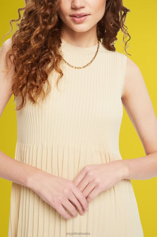 Esprit rochie pliată și evazată femei nisip 2T6N8383 rochii