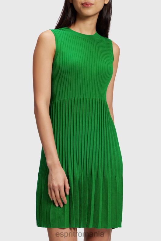 Esprit rochie pliată și evazată femei verde 2T6N8386 rochii