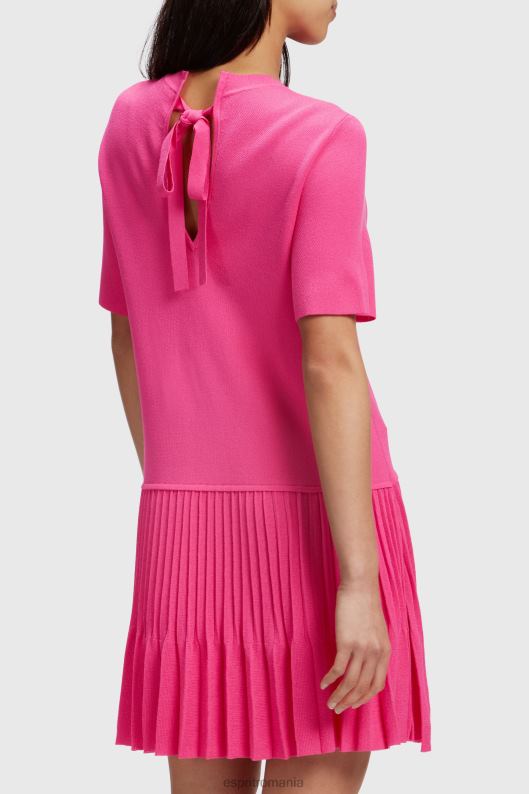 Esprit rochie plisată peplum femei fucsia roz 2T6N8380 rochii