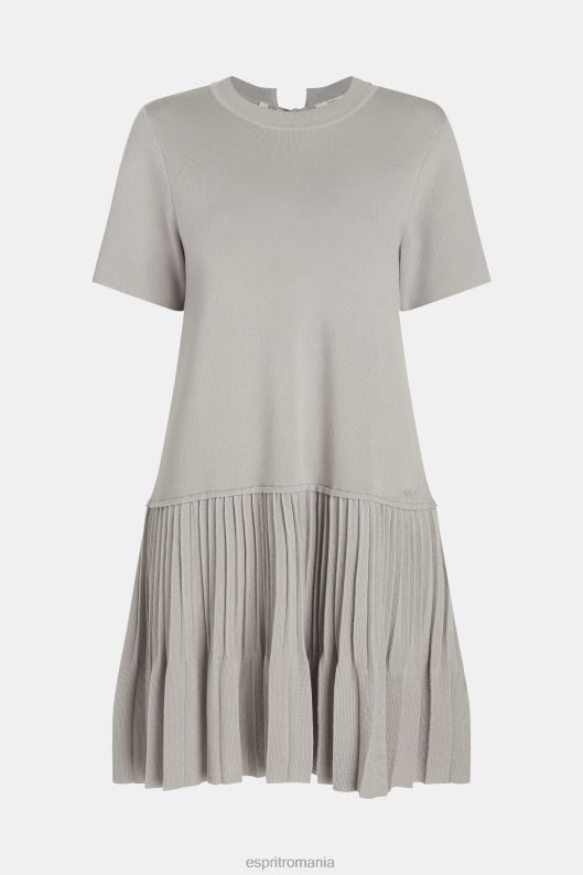 Esprit rochie plisată peplum femei gri mediu 2T6N8487 rochii