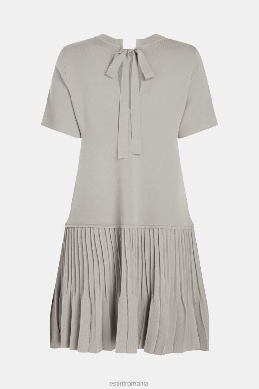 Esprit rochie plisată peplum femei gri mediu 2T6N8487 rochii