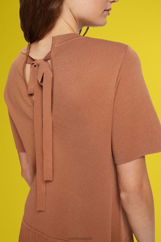 Esprit rochie plisată peplum femei maro 2T6N8488 rochii