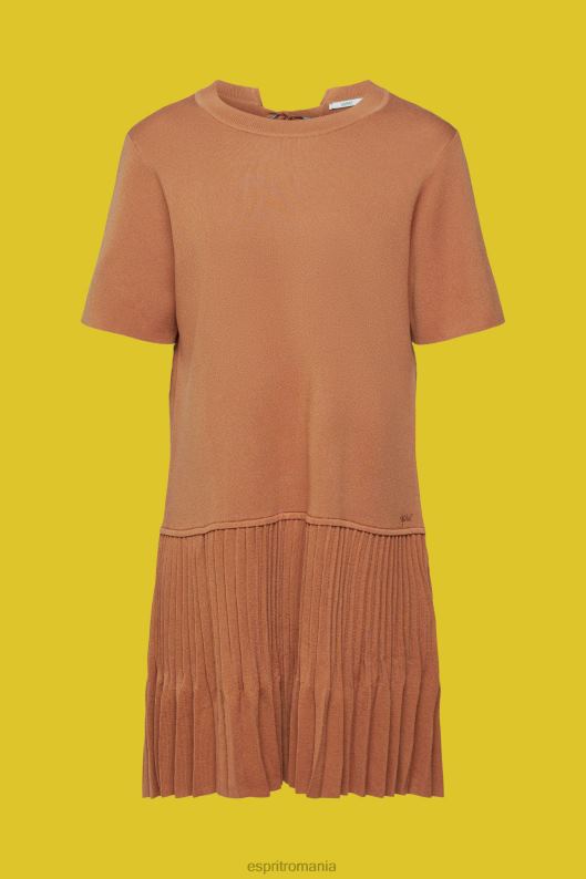 Esprit rochie plisată peplum femei maro 2T6N8488 rochii