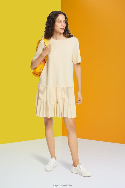 Esprit rochie plisată peplum femei nisip 2T6N8489 rochii