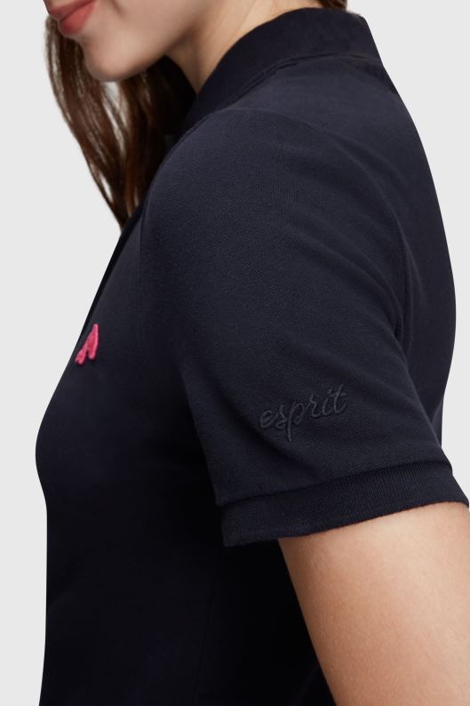 Esprit rochie polo clasică dolphin tennis club femei negru 2T6N8504 rochii