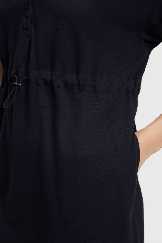 Esprit rochie polo cu pliseare dolphin tennis club femei negru 2T6N8501 rochii