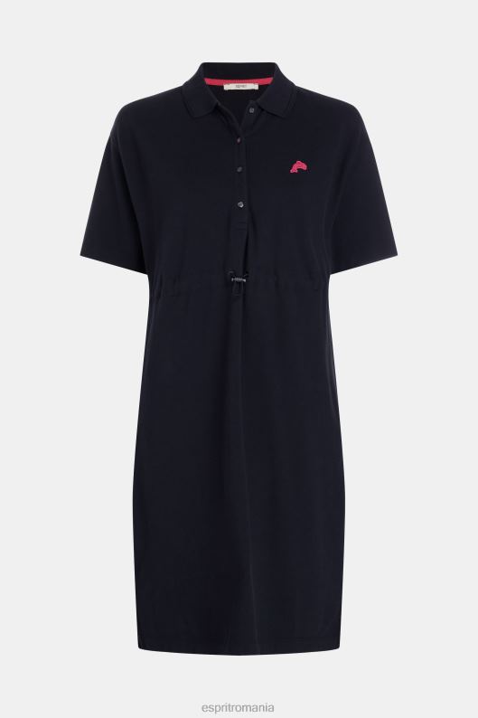 Esprit rochie polo cu pliseare dolphin tennis club femei negru 2T6N8501 rochii