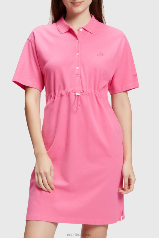 Esprit rochie polo cu pliseare dolphin tennis club femei roz 2T6N8503 rochii