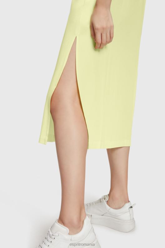 Esprit rochie tank din matase din raion femei galben tei 2T6N8452 rochii