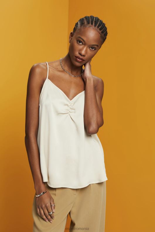 Esprit top cu bretele din satin femei taup deschis 2T6N8355 top