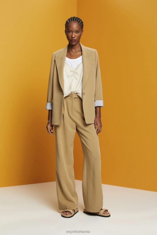 Esprit top cu bretele din satin femei taup deschis 2T6N8355 top