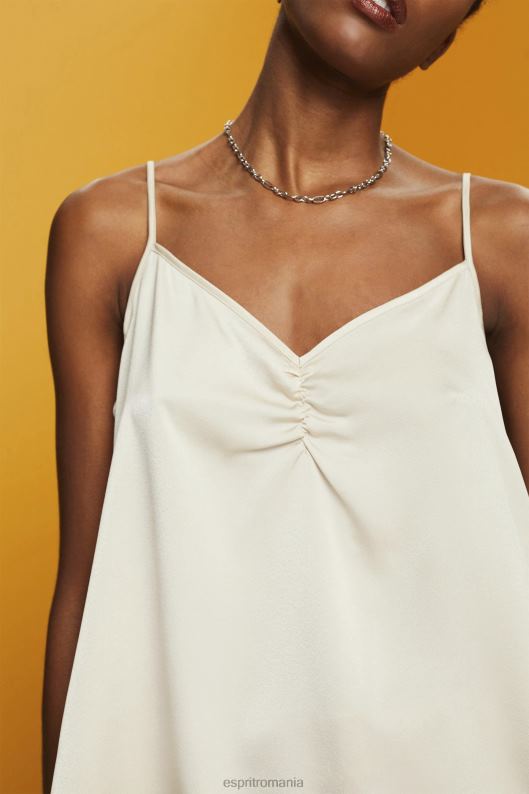 Esprit top cu bretele din satin femei taup deschis 2T6N8355 top