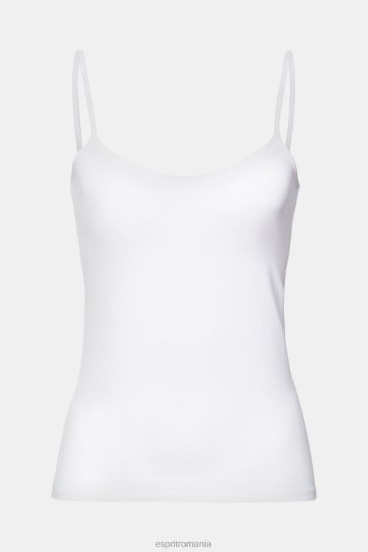 Esprit top cu bretele spaghetti, lenzing ecovero femei alb 2T6N8518 top