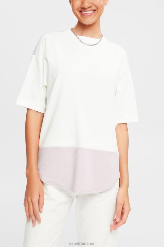 Esprit tricou bicolor femei aproape alb 2T6N8393 tricouri