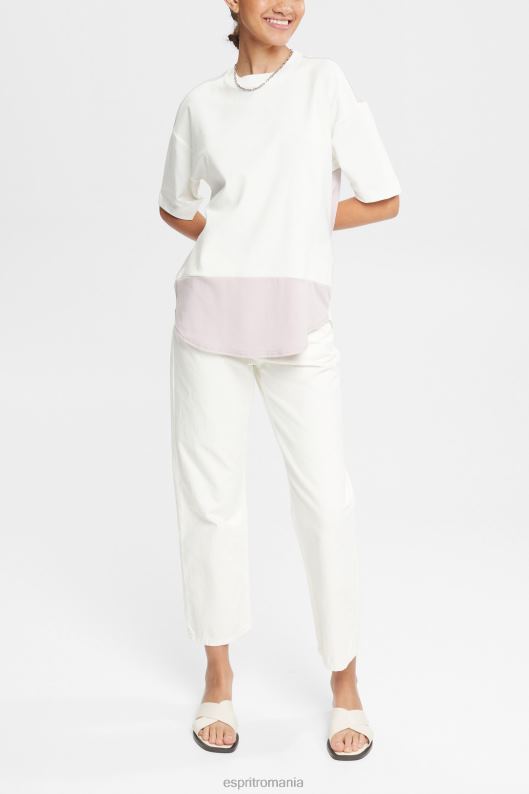 Esprit tricou bicolor femei aproape alb 2T6N8393 tricouri