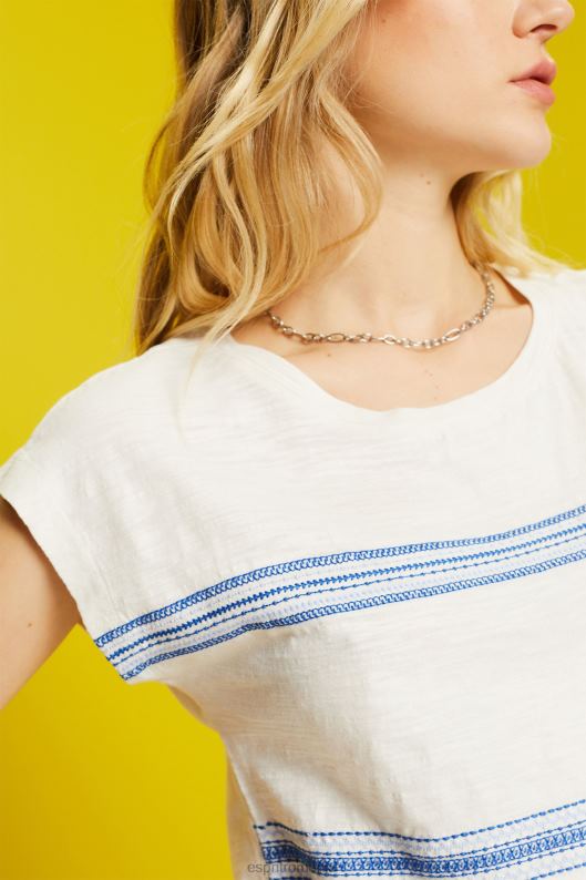 Esprit tricou brodat, 100% bumbac femei gheaţă 2T6N897 tricouri