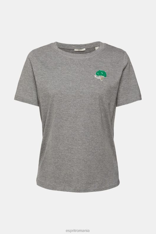 Esprit tricou brodat femei gri mediu 2T6N8528 tricouri