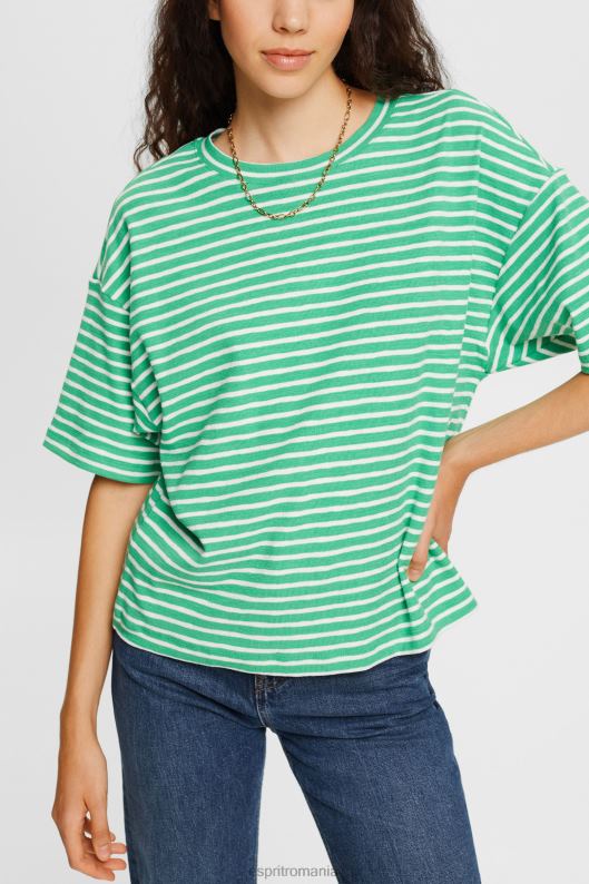 Esprit tricou cu dungi femei verde 2T6N8373 tricouri