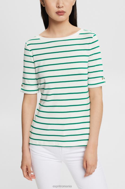 Esprit tricou cu dungi la modă femei verde smarald 2T6N8519 tricouri