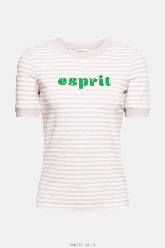 Esprit tricou cu logo în dungi femei lavandă 2T6N8538 tricouri