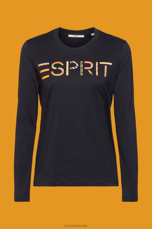 Esprit tricou cu maneca lunga cu logo femei negru 2T6N8460 tricouri